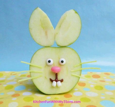 Bunny Healthy Easter Treats, Spring Snacks, Healthy Easter, Easter Snacks, Food Art For Kids, Fruit Snack, Kitchen Fun, Apple Fruit, Fun Kids Food