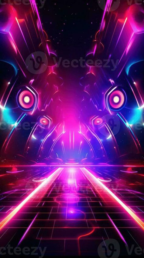 Disco Night Club Neon Background. Illustration AI Generative Night Club Background, Cat Eye Eyeliner Tutorial, Eyeliner Tutorial For Beginners, Background Site, Hooded Eyes Tutorial, Club Background, Disco Background, Dramatic Eyeliner, Cat Eye Eyeliner