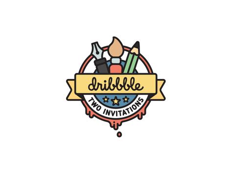 Two Dribbble Invites Art Logo Ideas Creative, Art Store Logo, Art Logo Creative, Art Logo Ideas, Paint Logo, Art Logo Design, Painting Logo, Draw Logo, Inspiration Logo Design