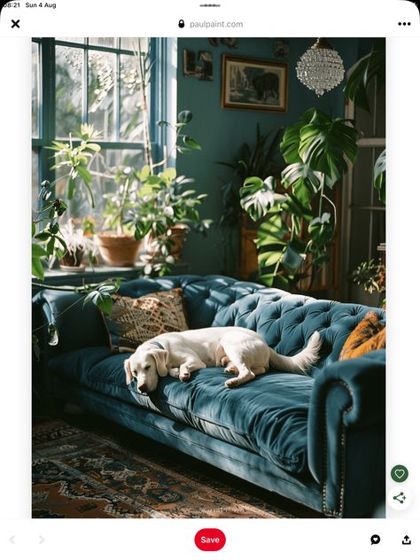 Teal Sofa Styling, Blue Wall Green Couch, Blue And Green Interior Design, Green And Blue Living Room, Teal Couch Living Room, Blue Velvet Sofa Living Room, Blue Green Bedrooms, Blue Furniture Living Room, Green Living Room Ideas