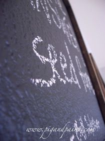 Pig and Paint: Using Chalkboard Paint on Heavily Textured Walls Chalkboard Wall Diy, Chalkboard Paint Projects, Chalkboard Paint Wall, Chalkboard Texture, Chalkboard Wall Bedroom, Kitchen Chalkboard, Chalk Wall, Chalkboard Ideas, My Home Office