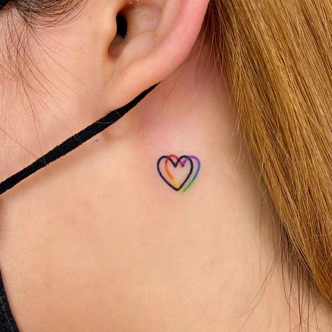 my socials are linked ♡︎ | © to owner Lgbt Tattoos, Lgbt Tattoo, Pride Tattoo, Rainbow Tattoos, Ear Tattoos, Bts Tattoos, Tattoo Needle, Cute Little Tattoos, Stylist Tattoos