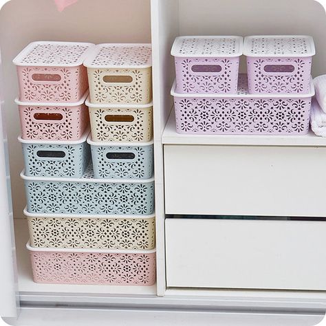 Plastic Underwear Cosmetic Storage Box  Kitchen Storage Container Kids Toy Kitchen, Small Baskets, Bra Storage, Bathroom Containers, Scarf Storage, Sock Organization, Kids Toy Organization, House Organisation, Kitchen Storage Containers