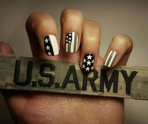 Veteran Day Nails, Veterans Day Nail Designs, Veterans Day Nails, Army Nails Design, Army Nail Art, Country Nail Designs, Hunting Nails, Military Nails, Nails July