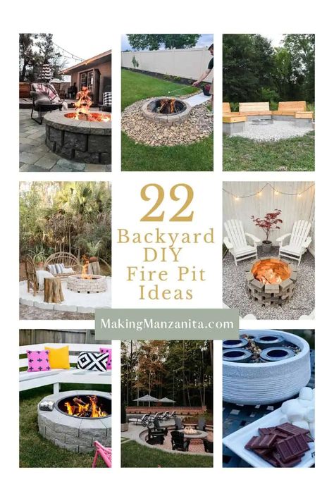 Diy Fire Pit Ideas, Paver Fire Pit, Contemporary Fire Pit, Sunken Fire Pits, Fire Pit Seating Area, Backyard Bonfire, Small Fire Pit, Fire Pit Ideas, Rustic Fire Pits