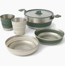 Camping Dinnerware, Camping Cooker, Cookware Design, One Pot Cooking, Large Bowls, Collapsible Bowl, Kitchen Kit, Induction Stove, Camping Cookware