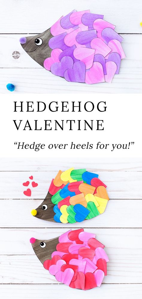 Kids of all ages will enjoy creating a happy hedgehog craft with hearts, paint, pom poms, and our printable hedgehog template. It’s the perfect Valentine hedgehog craft for home or school! #hedgehogvalentine #valentinesdaycraft #kidscraft Hedgehog Craft, February Crafts, Valentine Craft, Valentine's Day Crafts For Kids, Preschool Valentines, Valentine Crafts For Kids, Valentines Art, Valentines Day Activities, Groundhog Day