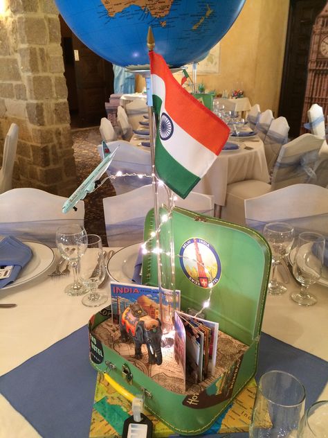 World Centerpieces, Led Centerpieces, Missions Conference, Auction Themes, Themed Centerpieces, Around The World Theme, Mitzvah Decor, Prom Themes, Travel Party Theme