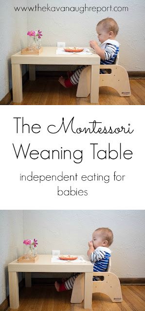 Weaning Table Montessori, Montessori Furniture Diy, Montessori Baby Bedroom, Montessori Weaning Table, Weaning Table, Montessori Infant, Montessori Infant Room, Montessori Home, Montessori Nursery