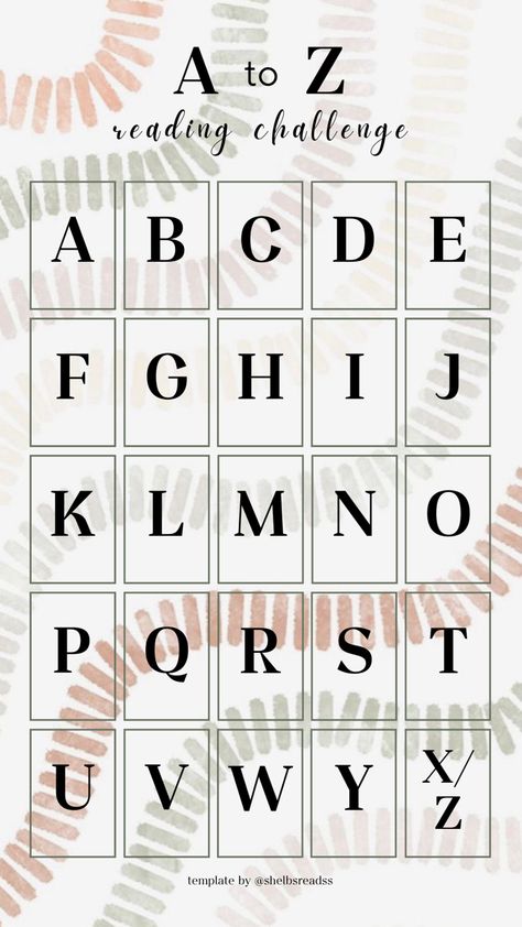 Beige/natural A to Z reading challenge template for instagram A To Z Book Challenge Template 2024, Abc Book Challenge, A-z Reading Challenge Template, A To Z Reading Challenge Template, Digital Book Journal Template, A To Z Book Challenge, A To Z Reading Challenge, Reading Challenge Template, Booktok Journal