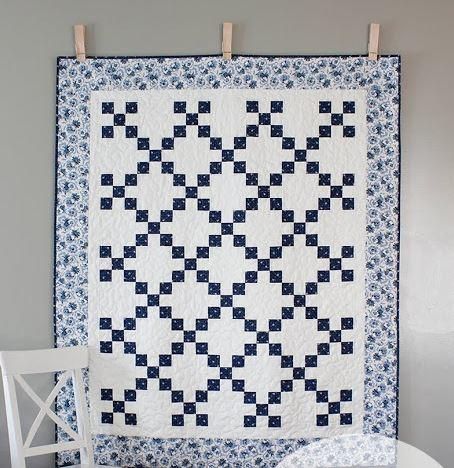 China Blue Irish Chain Quilt Pattern | Love quilting classics? Then you'll love this simple Irish chain pattern! Irish Chain Quilt Pattern, Irish Quilt, Traditional Quilt Patterns, Lap Quilt Patterns, Irish Chain Quilt, Jelly Roll Quilt Patterns, Nine Patch Quilt, Quilt Care, Lap Quilts