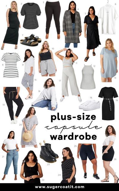 Cool Plus Size Outfits Casual, Plus Size Staple Wardrobe Pieces, Plus Size Capsule Wardrobe Spring 2023, Xxl Size Dresses Style, Casual Plus Size Outfits Summer, Casual Summer Outfits Plus, Casual Wardrobe Capsule, Outfit Inspo Dress, Plus Size Minimalist Wardrobe