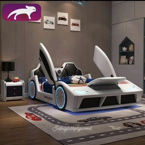 Bed Cartoon, Modern Childrens Room, Kids Car Bed, Bed Children, Led Beds, Boys Room Design, Quality Bedroom Furniture, Bed Single, Kids Car