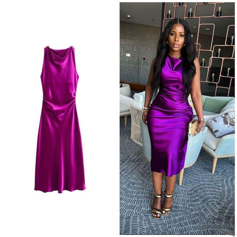 Purple Sleeveless Satin Dress, Purple Silk Midi Dress, Purple Sleeveless Silk Satin Dress, Elegant Purple Satin Slip Dress, Sleeveless Purple Satin Maxi Dress, Silk Dresses Outfit, Classy Clothes, Silk Dresses, Elegant Dress