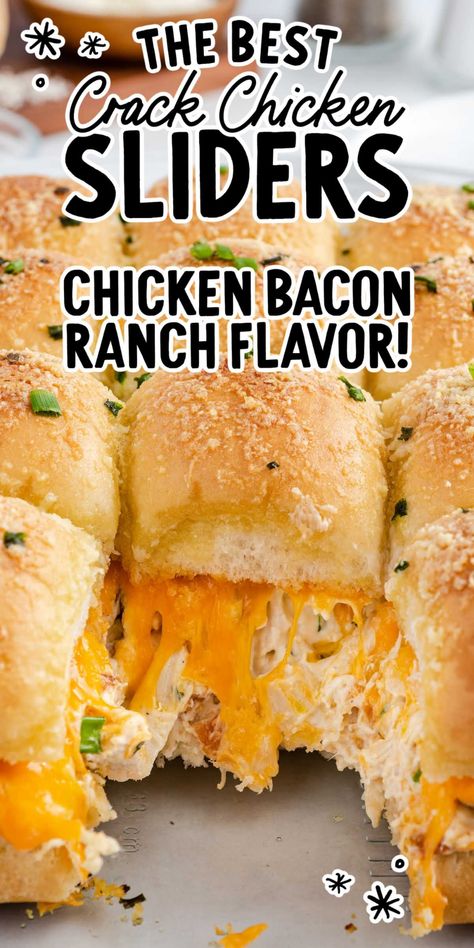 Sliders Chicken, Chicken Bacon Ranch Sliders, Bacon Ranch Sliders, Ranch Sliders, Easy Slider Recipes, Sliders Recipes Chicken, Baked Chicken Recipes Easy, Chicken Sliders, Appetizers Easy Finger Food