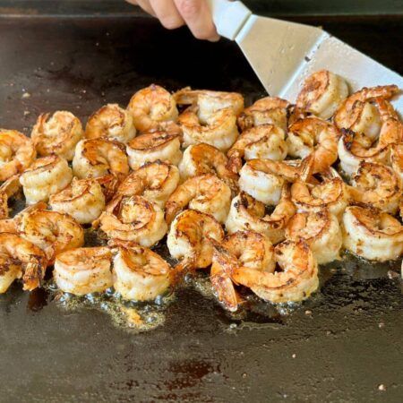 Shrimp on the Blackstone Griddle (with easy Cowboy Butter) - The Flat Top King Shrimp On Blackstone Griddle, Shrimp On The Blackstone, Cowboy Butter, Griddle Recipes, Shrimp Dinner, Griddle Cooking, Butter Shrimp, Blackstone Griddle, Compound Butter