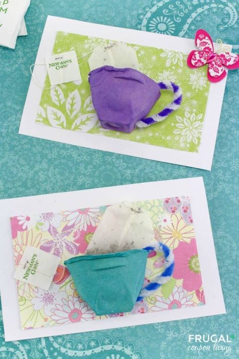 Have a TEA-rrifc mom? These Beau-TEA-ful handmade Tea Cup Mothers Day Card Craft is precious activity for the kids or makes a sweet invitation to a tea party! #FrugalCouponLiving #mothersdaycards #mothersdaycrafts #mothersdaytea #tea #teacraft #eggcarton #eggcartoncraft #mothersdaycard #preschool #preschoolcraft Mothers Day Card Craft, Sewing Gifts For Kids, Mother's Day Crafts For Kids, Diy Mother's Day Crafts, Mothersday Cards, Tea Crafts, Egg Carton Crafts, Holiday Crafts Diy, Diy Gifts For Mom