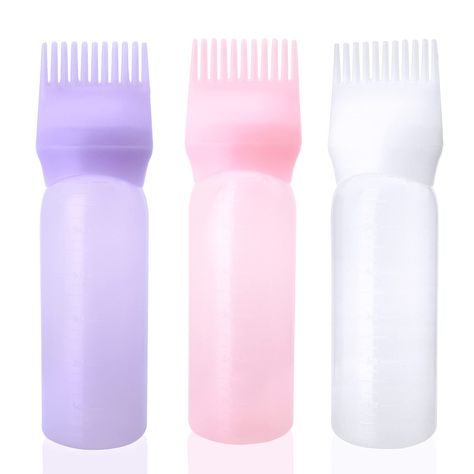 Root Comb Applicator Bottle 6 Ounce Hair Dye Applicator Brush 3 Pack Applicator Bottle for Hair Root Comb Color Applicator Bo Hair Dye Bottle, Hair Tool Set, Applicator Bottle, Hair Care Tools, Hair Supplies, روتين العناية بالبشرة, Hair Essentials, Salon Hair, Hair Coloring