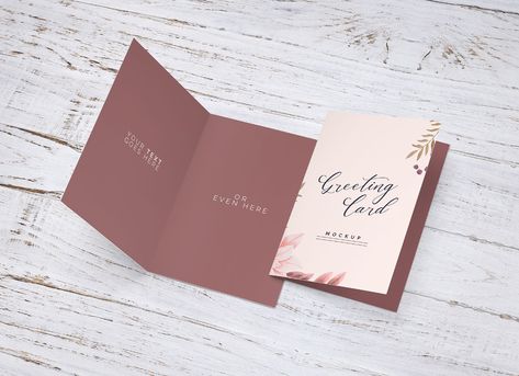 Free Greeting / Invitation Card Mockup PSD - Good Mockups Invitation Card Design Birthday, Greeting Card Mockup, Farewell Cards, Free Birthday Card, Invitation Mockup, Card Printing, Design Birthday, Free Greeting Cards, Card Mockup