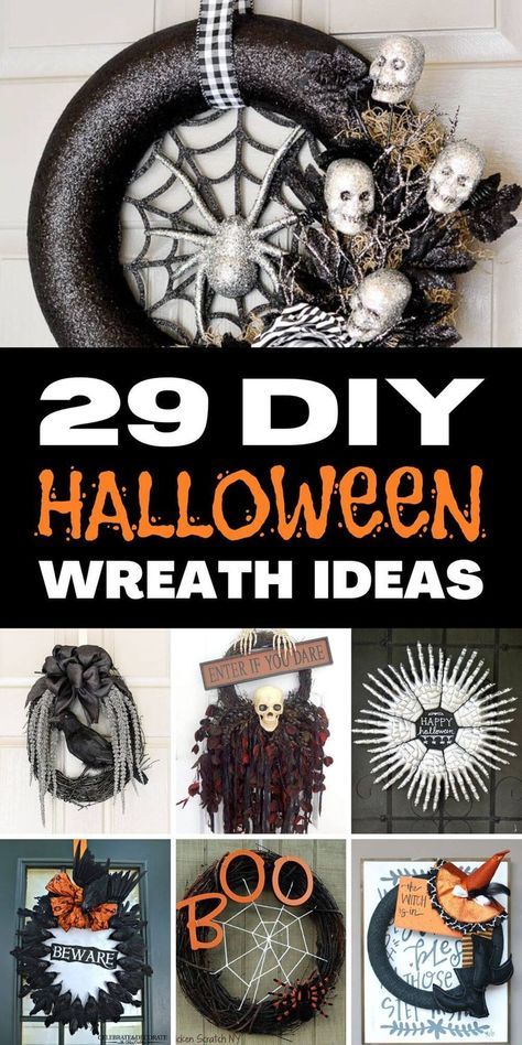 Halloween Skeleton Wreaths Diy, Spooky Halloween Wreath Diy, Halloween Pumpkin Wreath Diy, Holloween Wreaths Dollar Tree, Simple Halloween Wreath Diy, Easy Diy Halloween Wreaths For Front Door, Halloween Diy Wreaths For Front Door, Spiderweb Wreath Diy, Simple Halloween Wreath