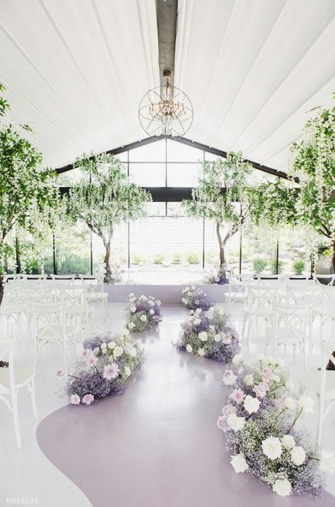 #wedluxe #wedluxemagazine #wedding #decor #ceremony #setting #wisteria #purple #lilac #white Lilac Wedding Decorations, Lilac Wedding Themes, Fake Wisteria, Wisteria Vines, Purple White Wedding, Lavender Wedding Theme, Tangled Wedding, Wisteria Wedding, Fabric Petals