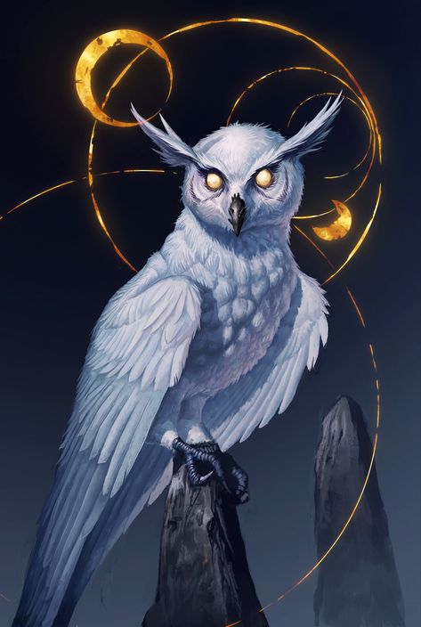 The Watcher, Owl Artwork, Creature Artwork, Mythical Animal, Owls Drawing, Fantasy Beasts, 다크 판타지, Creatures Of The Night, Fantasy Creatures Art