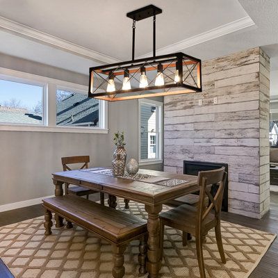 Dark wood dining room