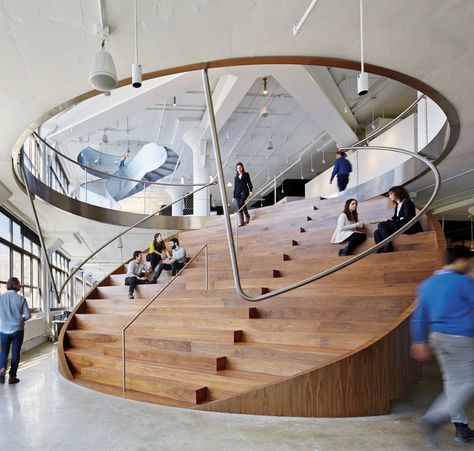 YD Design Storm #19 | Yanko Design Office Staircase, Commercial Interiors Office, Boston House, Circular Stairs, New York Office, New York Architecture, Architecture Design Drawing, Interior Architect, Architectural Details