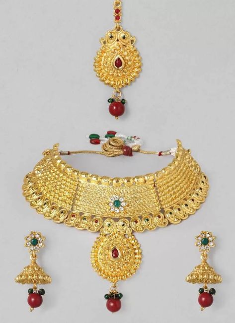 Patiala Salwar Kameez, Work Necklaces, Indian Party, Indian Party Wear, Jewelry Online Store, Patiala Salwar, Gold Alloys, Gold Necklace Set, Stone Work