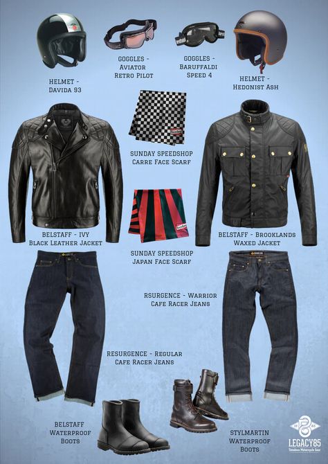 Cafe Racer Fashion Men, Urban Motorcycle Style, Cafe Racer Style Men, Biker Look Mens, Cafe Racer Outfit Men, Cafe Racer Outfit, Cafe Racer Aesthetic, Motorcycle Style Mens, Cafe Racer Clothing