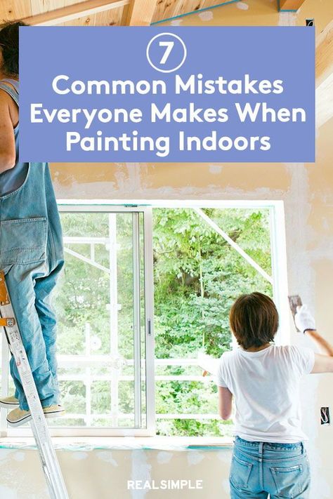 7 Mistakes Everyone Makes When Painting | With an overwhelming selection of paint options out there and so many ways to make a little misstep, even the most prepared painter is bound to make a mistake. We've found some simple solutions to common painting mistakes so you can learn to paint like a pro. #paintcolors #realsimple #paintideas #paintcolorideas #bestpaintcolors #homeinspiration Best Paint For Window Art, Prepping Cabinets For Painting, How To Prep A House For Exterior Paint, How To Professionally Paint Cabinets, Paint Mistakes, Painting Over Wallpaper, Natural Bristle Brush, Long Painting, Ceiling Painting