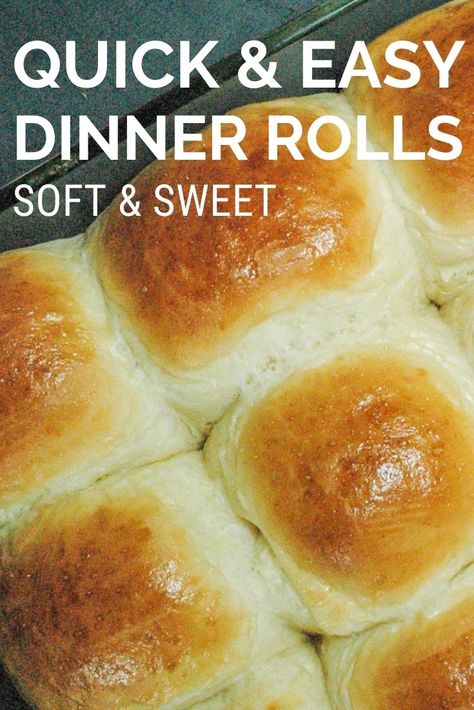 These homemade dinner rolls are soft, fluffly, quick, and really delicious! These sweet homemade dinner rolls from scratch are perfect for any holiday dinner, and easy enough for any weekday dinner too! Quick Dinner Buns, Marshmallow Dinner Rolls, Sweet Dinner Rolls Recipe Easy, Schoolhouse Rolls Recipe, Homemade Hot Rolls Recipe, Active Dry Yeast Dinner Rolls, Homemade Dinner Rolls Without Mixer, Home Old-fashioned Soft And Buttery Yeast Rolls, Self Rising Flour Rolls Recipe