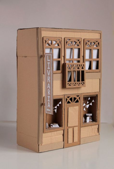 Cardboard house | Cats | Pinterest | Cardboard Houses, Book Shops ... Cardboard Ideas, Cardboard City, Cardboard Model, Cardboard Toys, Folding Origami, Cardboard Sculpture, Glitter Houses, Cardboard House, Cardboard Art