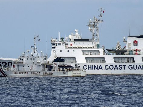 Philippines reports ‘confrontation’ with China in South China Sea | South China Sea News Check more at https://theusawebseries.com/philippines-reports-confrontation-with-china-in-south-china-sea-south-china-sea-news/ West Philippine Sea, Chinese Navy, Spratly Islands, Coast Guard Boats, Coast Guard Ships, Art School Supplies, Water Cannon, Lower Abdomen, South China Sea