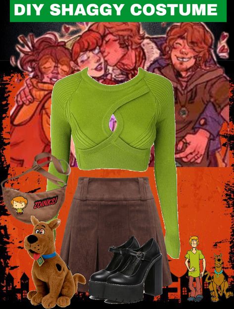 Shaggy is my favorite Outfit | ShopLook Shaggy Rogers Costume, Cute Shaggy Costume, Shaggy Halloween Costume Girl, Shaggy Girl Costume, Shaggy Costume Female, Shaggy Costume, Shaggy Rogers, Spooky Halloween Party, Cute Themes