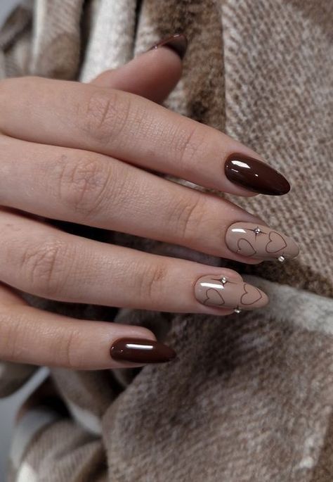 #nailsofinstagram #naildesign #nailart #brown #brownies Fall Nail Acrylic Ideas, Coffe Nail Ideas, Brown Gel Nails, Hello Nails, Coffee Nails, Punk Nails, Subtle Nails, Simple Gel Nails, Blush Nails