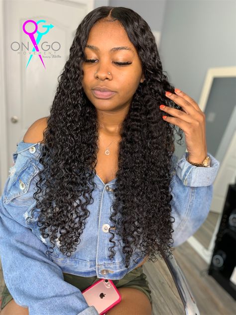 Sew In Weave With Closure Curly Hair, Curly Weaves For Black Women Sew Ins, Blue Sew In Weave, Curly Lace Closure Sew Ins, Curly Closure Sew Ins, Burmese Curly Hair Weave, Burmese Curly Hair Sew In, Sew In Wig, Sew In Hairstyles