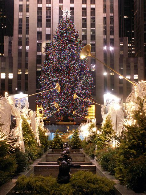 Diy Christmas Light Decorations, New York Christmas Outfits, Christmas In New York Aesthetic, New York Noel, New York Christmas Aesthetic, New York Christmas Tree, Rockefeller Center Christmas Tree, Rockefeller Center Christmas, New York City Christmas