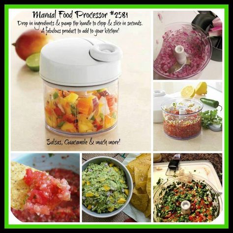 I love my Pampered Chef Manual Food Processor Healthy Salsa, Pampered Chef Party, Pampered Chef Consultant, Pampered Chef Recipes, Chef Tools, The Pampered Chef, Fresh Salsa, Food Chopper, Chefs Kitchen