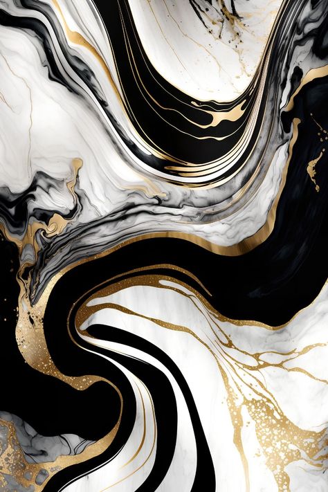 Black and Gold Marble Pattern - Trendy Abstract Design White And Gold Wallpaper, Gold Abstract Wallpaper, Gold Marble Wallpaper, Things To Paint, Bird Paintings On Canvas, Black And Gold Marble, Canvas For Beginners, Abstract Wallpaper Backgrounds, Gold Poster