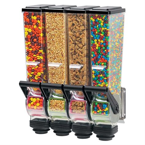 Dry goods serving containers Snack Dispenser, Movie Room Decor, Food Dispensers, Home Cinema Room, Cereal Dispenser, At Home Movie Theater, Gadgets Kitchen Cooking, Food Dispenser, Candy Dispenser