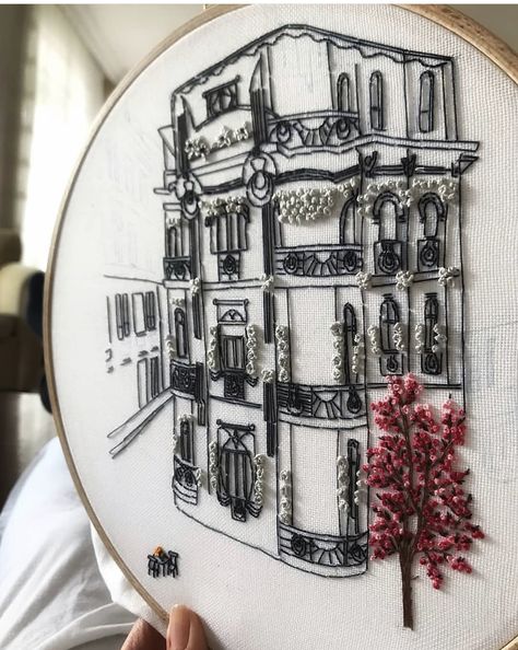 Architectural Embroidery, Embroidery Hoop Art Diy, Basic Hand Embroidery Stitches, Embroidery Hoop Crafts, Embroidery Fashion Detail, Diy Embroidery Designs, Hand Embroidery Tutorial, Embroidery Book, Pola Sulam