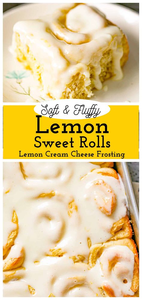 One Rise Lemon Sweet Rolls Sweet Monkey, One Rise Lemon Sweet Rolls, Easy Lemon Rolls, Lemon Treats Desserts, Lemon Rolls Cream Cheese, Lemon Sweet Rolls Recipe, Lemon Rolls In Bloom Bakery, Fruit Sweet Rolls, Lemon Cinnamon Rolls Homemade