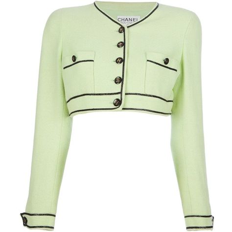 CHANEL VINTAGE cropped tweed jacket (€1.065) ❤ liked on Polyvore featuring outerwear, jackets, tops, chanel, coats, tweed jacket, vintage tweed jacket, cropped tweed jacket, long sleeve crop jacket and long sleeve jacket Green Tweed Jacket, Interview Outfits, Png Clothes, Outfit Png, Curvy Style, Green Tweed, Fashion Curvy, Chanel Jacket, Petite Style