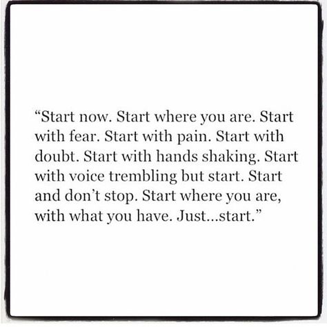 "Just start ✨✨✨ You don't have to have it all mapped out. Take that first step; the rest is history" Photo taken by @melting_a_weigh on Instagram, pinned via the InstaPin iOS App! http://www.instapinapp.com (02/16/2015) Trying Something New Quotes, Something New Quotes, Transformation Tips, Start Quotes, App Developer, Start Where You Are, About Quotes, Thought Provoking Quotes, Just Start