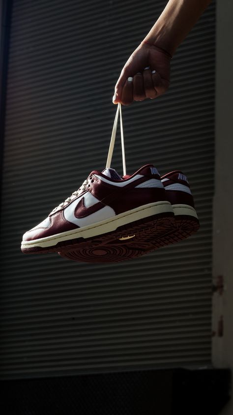 The Nike Dunk Low Women's 'Team Red'—releasing this Friday, 4/21. Enter the draw: https://feature.com/products/nike-womens-dunk-low-prm-white-team-red-coconut-milk Sneakers Fashion Photography, Sneaker Picture Ideas, Team Red Dunks, Photoshoot Shoes, Nike Photography, Shoe Pictures, Nike Campaign, Sneakers Instagram, Shoe Pic