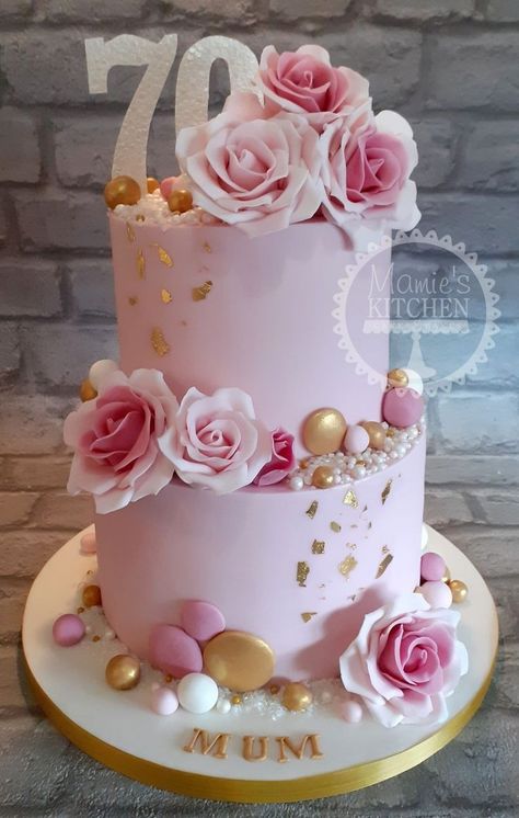 2 Tier Cake Birthday Woman, Cake Designs For 70th Birthday, 70th Birthday Cake For Women 2 Tier, 2 Tier 50th Birthday Cake For Women, Elegant 70th Birthday Cakes For Women, Tiered Birthday Cakes For Women, 70th Cakes For Women, Birthday Cake 70th Woman, 70th Birthday Cake For Women Mom