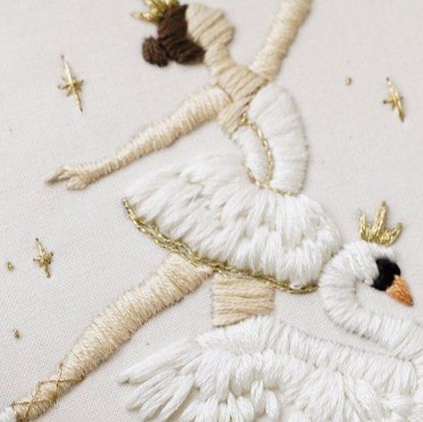 Magnus & Quill Embroidery on Instagram: "I’ve said it before, but embroidery is my most precious and dear for of self care. Nothing is better than picking up a needle and zoning in on a hoop and forgetting the time! Super happy to release this brand new Swan Ballerina pattern! This pattern was meant to pair with my nutcracker designs, and I’m happy to hang them side by side on the hoop wall! I’m also tempted to stitch that swan on its own 3” ornament for the Christmas tree 🙈 Hope everyone is having a wonderful, stitching filled weekend! Available as a PDF Digital Download on Etsy, this Pattern includes: 🎄Step By Step instructions (with photos of the actual pattern being stitched) 🎄Colour Guide (dmc) 🎄Supply List (including needle size, hoop size, best fabric to use) 🎄YouTube Tutorials Nutcracker Ballet Embroidery, Embroidery Ballerina, Swan Embroidery Design, Ballet Embroidery, Nutcracker Embroidery, Swan Embroidery, Chirstmas Gifts, Swan Ballerina, Ballerina Embroidery