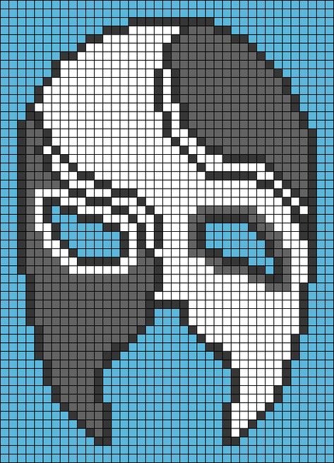 Pixel Art Pattern Anime Easy, Bj Alex Mask, Anime Pixel Art Grid Easy, Pixel Drawing Anime, Anime Pixel Art Grid, Pixel Art Pattern Anime, Grid Drawing Ideas, Alpha Patterns Anime, Pixel Art Facil