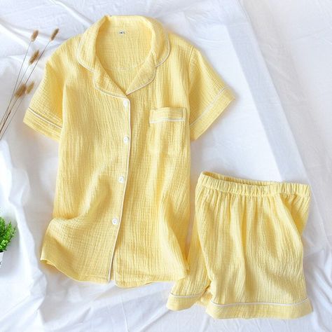 Gauze Cotton Striped Short Pajama Set Short Sleeve Pajama | Etsy Pajama Set Cotton, Pijamas Women, Stylish Pajamas, Shorts Pajamas, Cotton Pajama Shorts, Pajama Pattern, Quoi Porter, Cute Pajama Sets, Pajama Suit